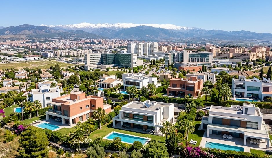 Paisaje residencial de Lomalinda y el entorno del PTS Granada